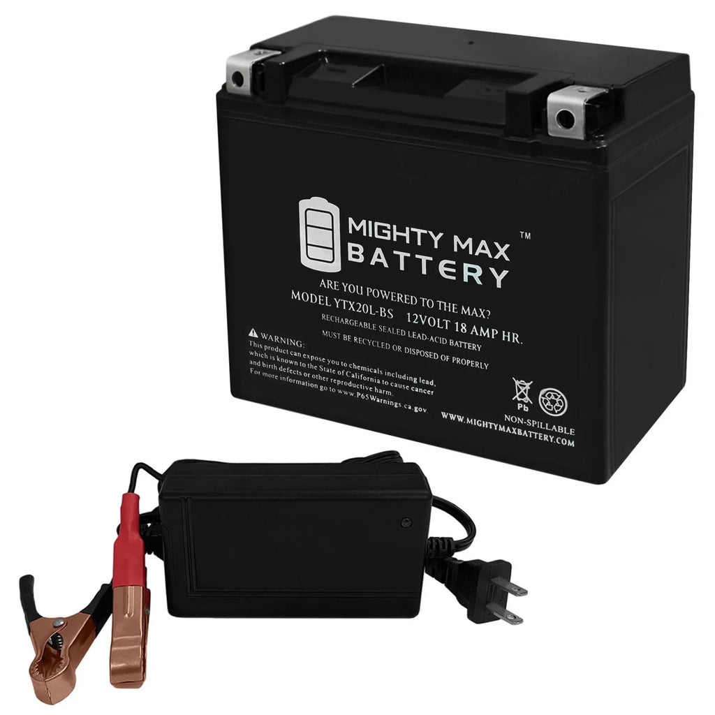 4Amp Ski for Kawasaki Jet Battery + JT1500B, 12V Charger C YTX20L-BS