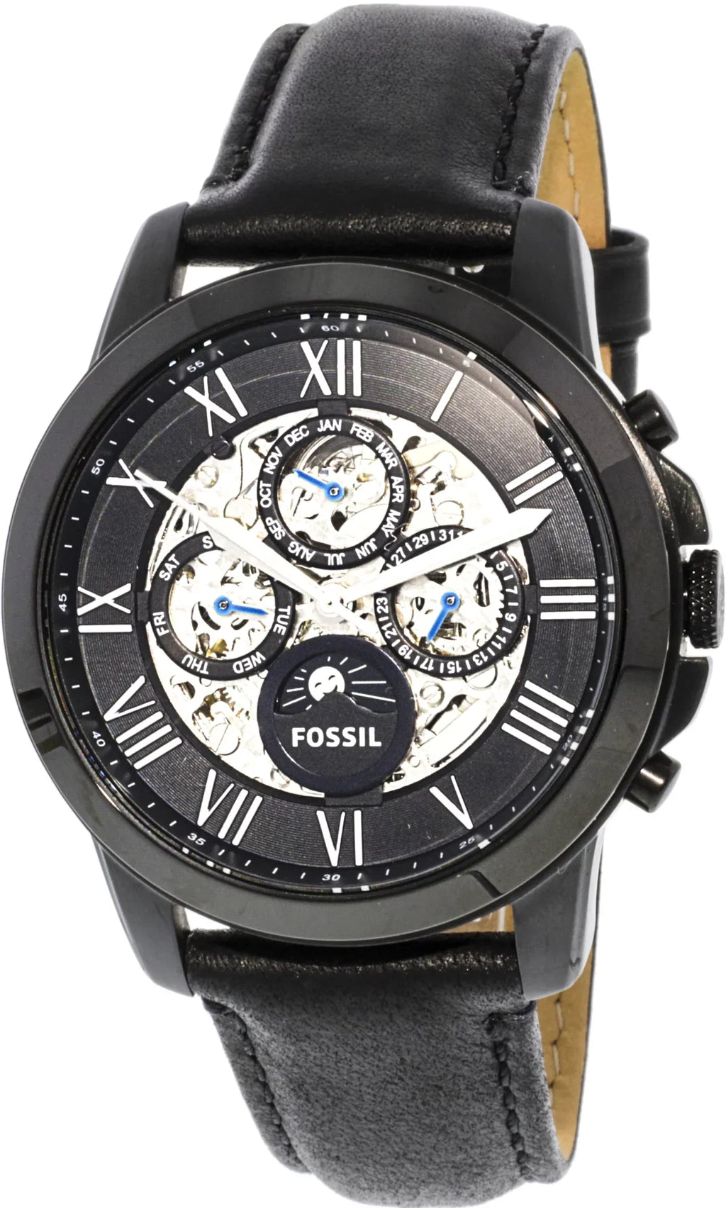 Grant Japanese Automatic Leather Black Fossil Men's Fashion ME3028 Watch