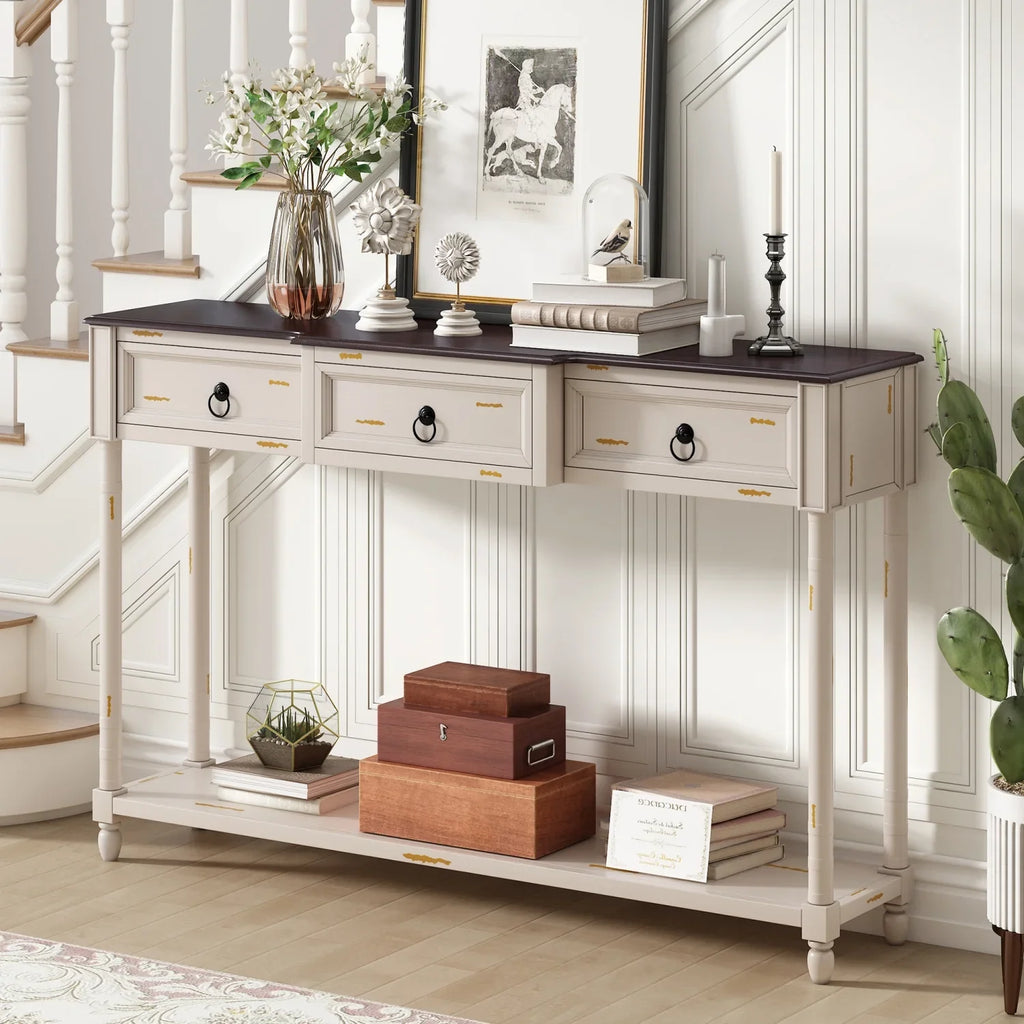 with Entryway for Shelf OLD Table Projecting WF189574AAK) Drawers Sofa Long Table White Console TREXM (Antique SKU Drawers with and