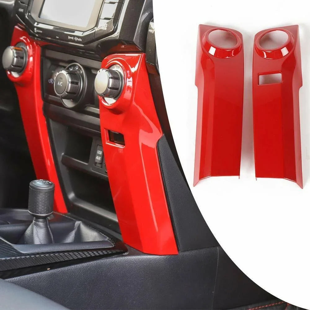 Conditioner Cover Red 2pcs Teledu Switch Console 4Runner Air Trim Decor