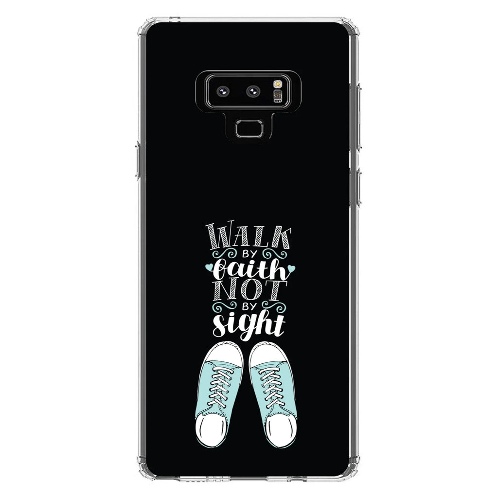 TPU Acrylic Hybrid Shockproof Screen Galaxy Not Walk for 9 By Back, Glass DistinctInk Samsung Sign Bumper, By Clear - Case - Tempered - Note Sneakers Faith Protector