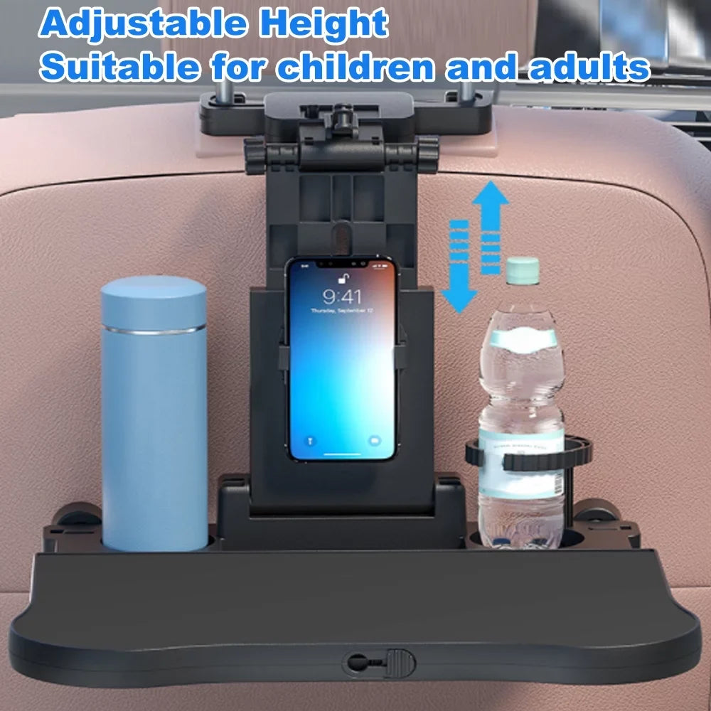 Eating Table Seat Travel with Writing, Foldable Car Holder Multifunctional Seat Back Phone Car Carevas Table Car Tray, for Working, Adjustable Black Food
