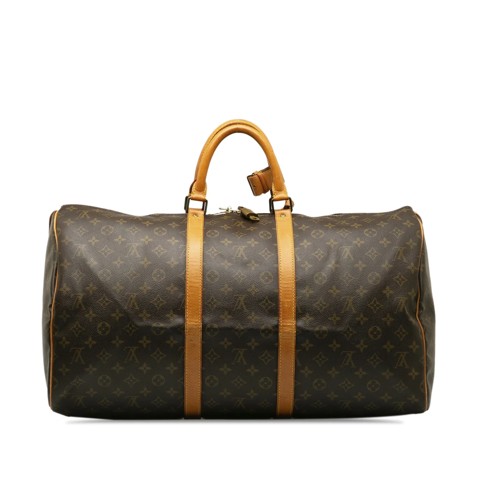 (Fair) Unisex Authenticated Louis Pre-Owned Bag Vuitton Keepall Travel Monogram Canvas Brown 55 WeekenderBag