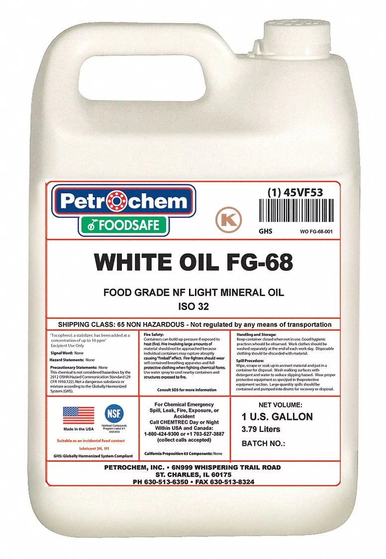 Grade,1 Oil,Food gal. Hydraulic WO Petrochem FG-68-001 Mineral