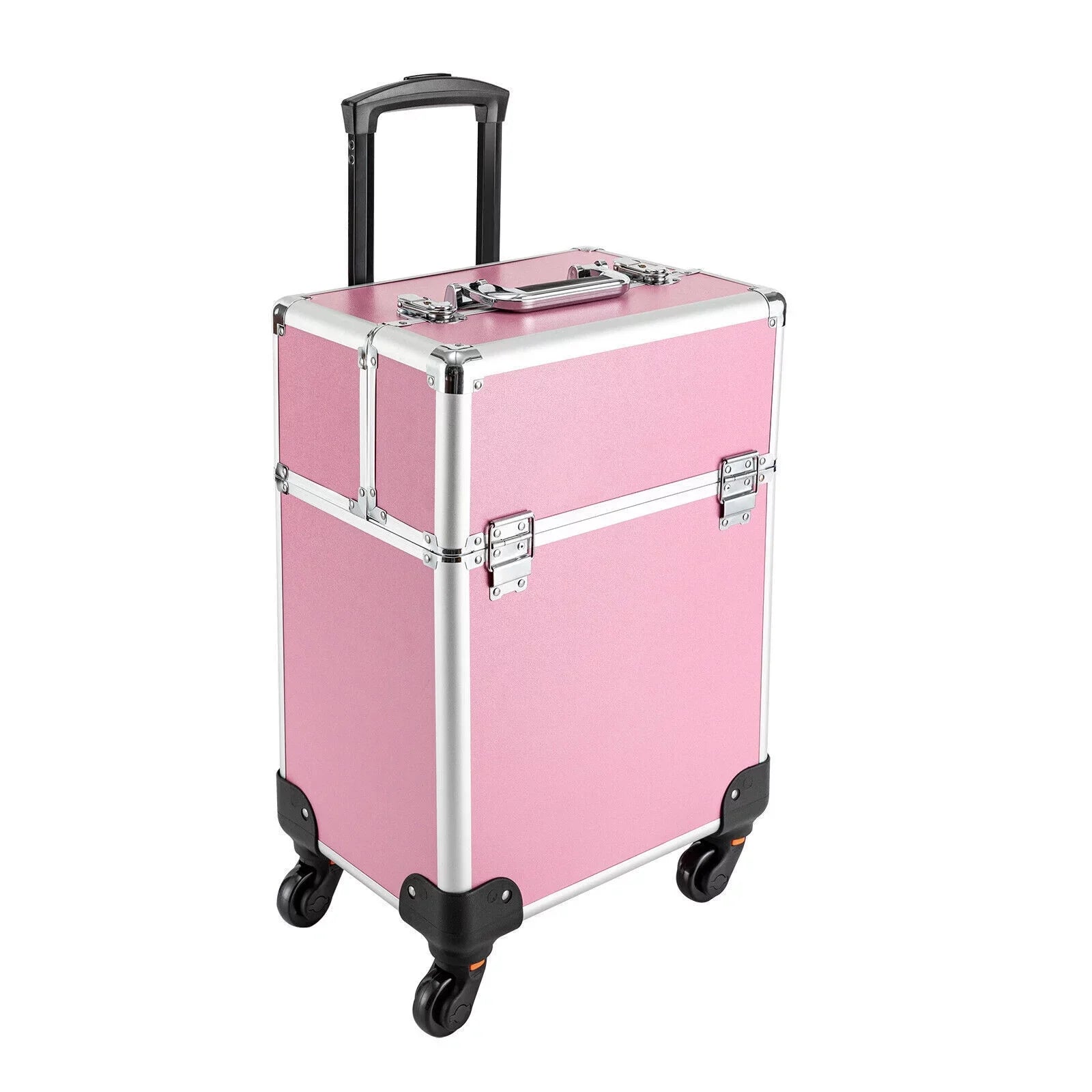Makeup Cosmetic Trolley Large Adjustable Barber Organizer Miumaeov Personal Case Dividers for Travel Salon Care Cosmetic Professional Train Case Case Beauty Storage Rolling