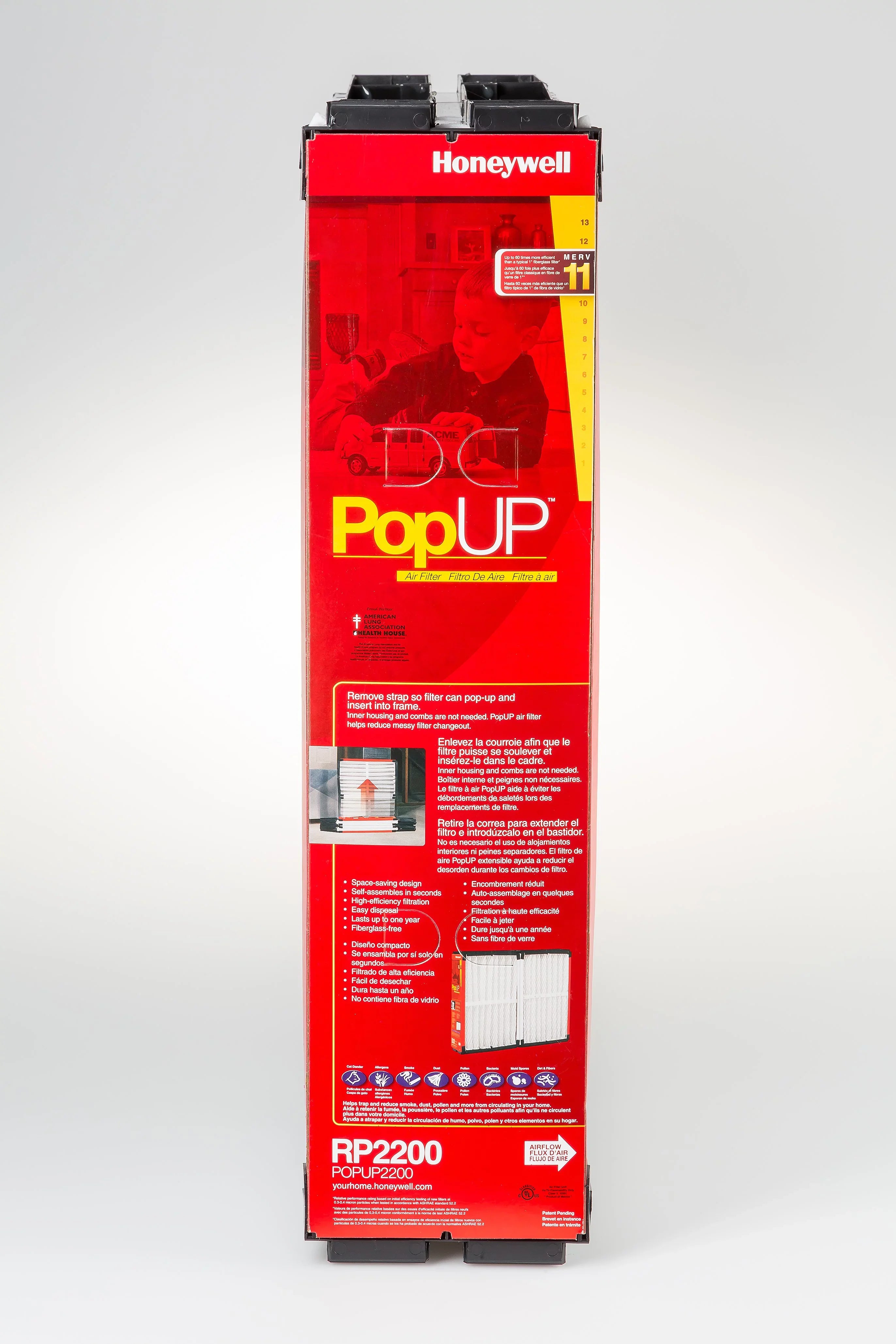 '- 20 x Filter Replacement 25 Honeywell Aprilaire, POPUP2200, MERV x Space-Gard inches 6 11 for