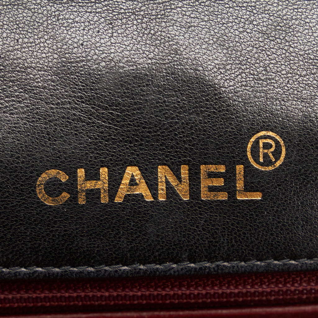 Pre-Owned Lambskin Unisex Authenticated Flap Chanel Diana Crossbody Small (Good) Black Leather Bag