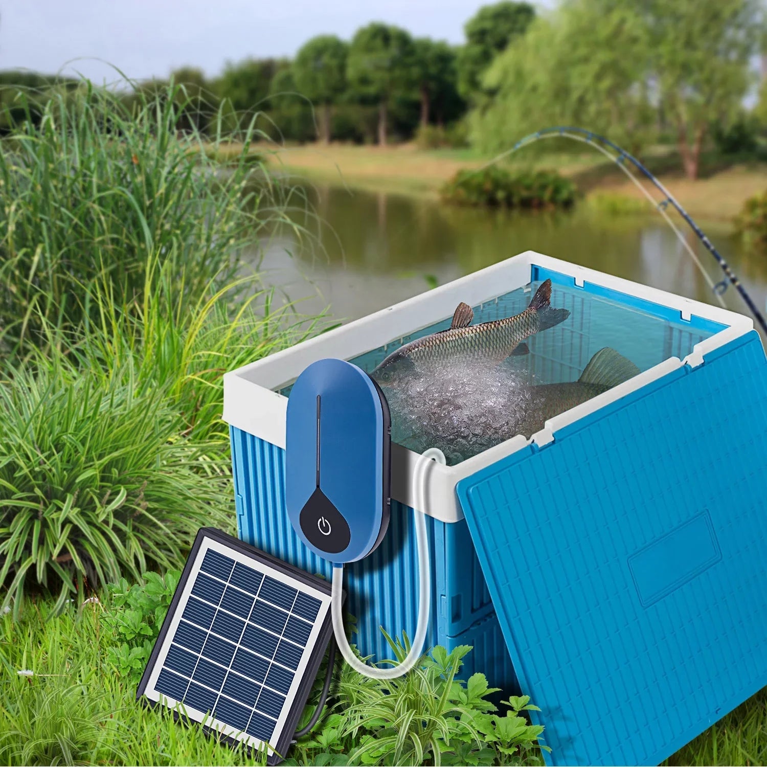 Aeration Aquarium Airpump, Pump Pond 1.5W for Yabuy Fountain OWSOO Solar