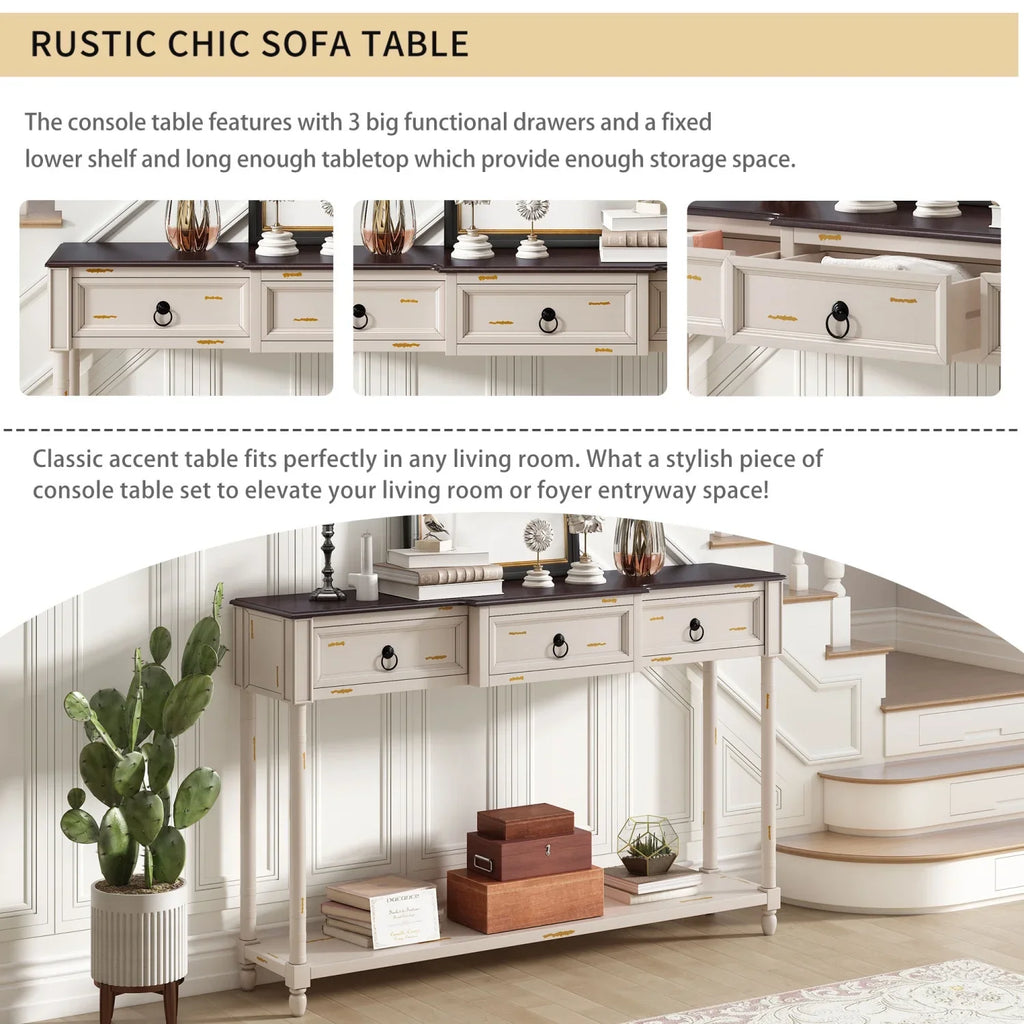 with Entryway for Shelf OLD Table Projecting WF189574AAK) Drawers Sofa Long Table White Console TREXM (Antique SKU Drawers with and