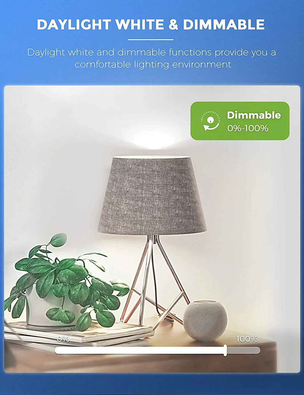9W 60W, Bulb Light Work A19 & with Daylight Bulb Home 850LM,4 Smart YANSUN LED Alexa, Pack Siri,WiFi Dimmable, Google 5000K,