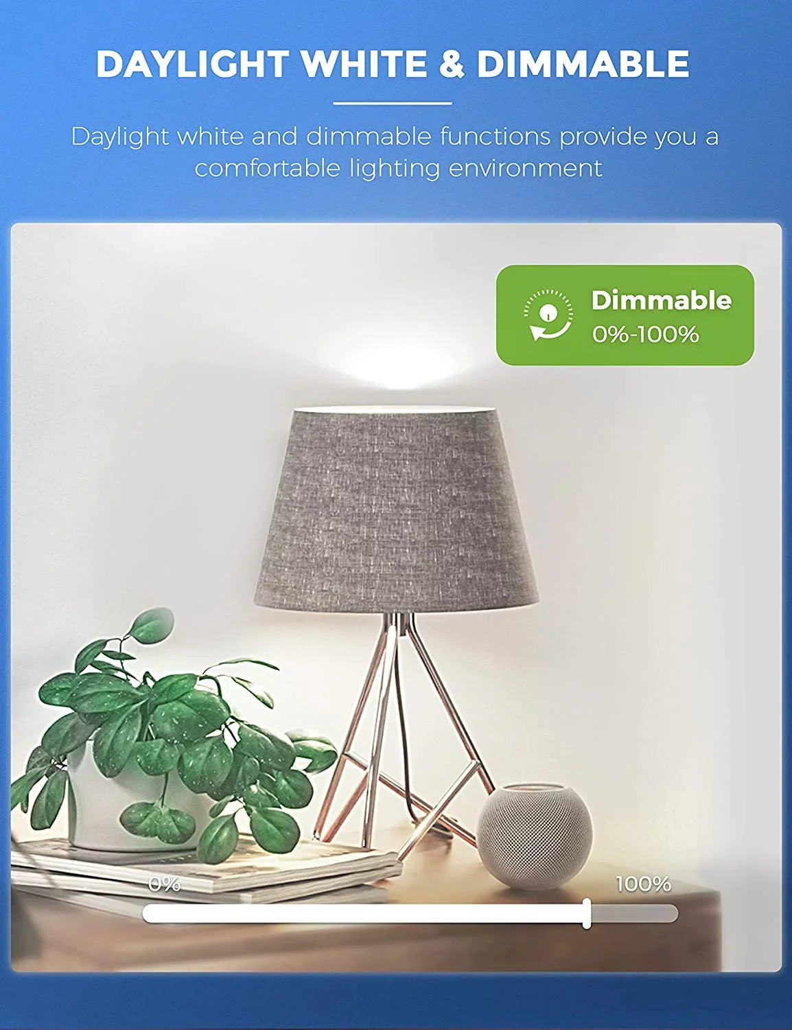 9W 60W, Bulb Light Work A19 & with Daylight Bulb Home 850LM,4 Smart YANSUN LED Alexa, Pack Siri,WiFi Dimmable, Google 5000K,