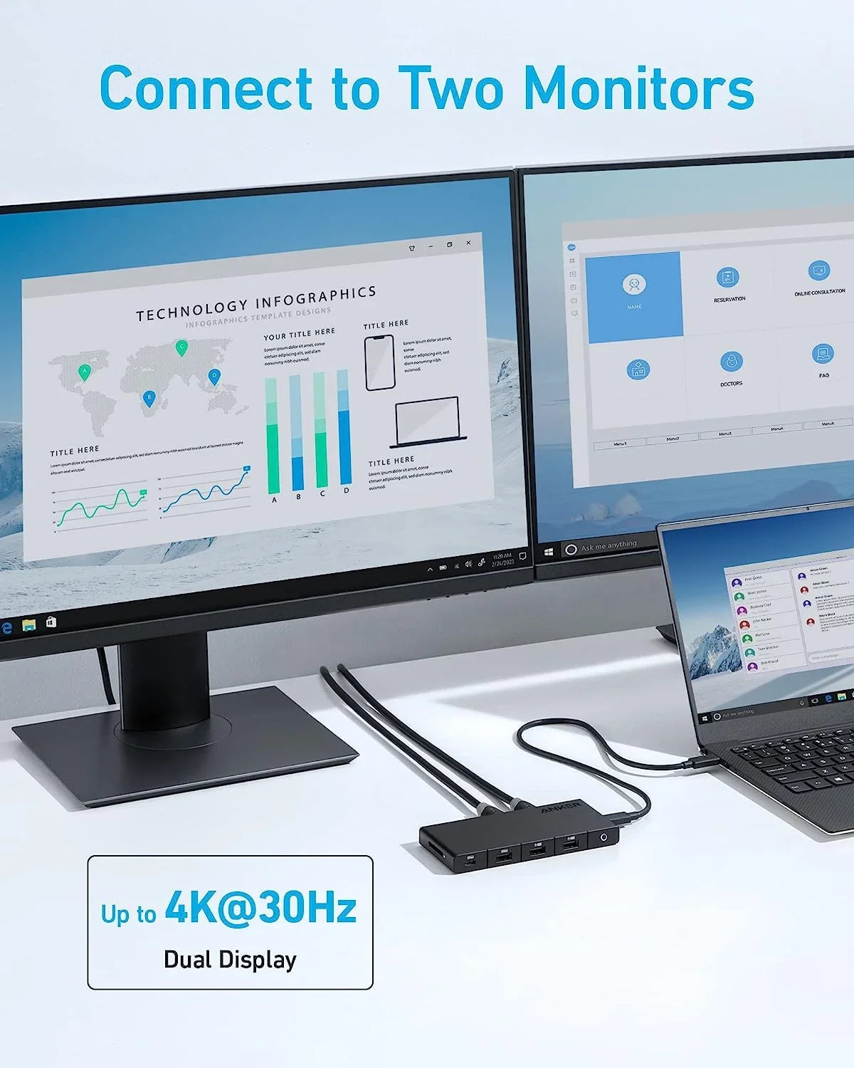 Ports, Ports, More Dual Laptop, and (10-in-1, USB-C C Delivery, USB-A 4K Anker Card with Data ThinkPad, Hub Slot and Dell Max Ethernet SD HDMI) Dual Power 4K 364 for and 100W 4 HDMI USB