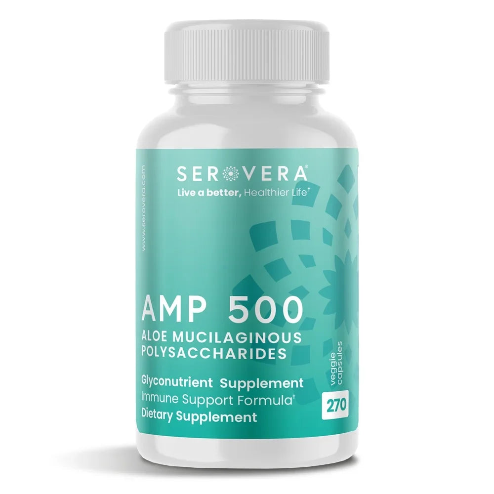Veggie Months Support L-Glutamine-270 for 500-Immune 3 Free- Modulator Caps-Gluten Up with Supplement Supply System Health-Immune to Colon AMP Serovera