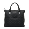 bag 122797 Pre-Owned Gucci leather (Good) GG tote black ladies handbag GUCCI canvas
