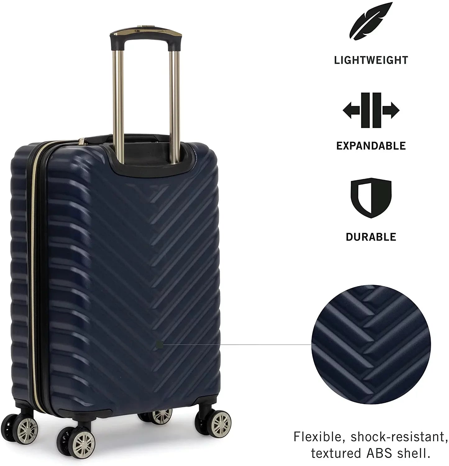 Lightweight Square Hardside Navy, Luggage, Expandable 28-Inch Checked Navy Spinner REACTION Madison Checked Cole Kenneth Chevron 28-Inch