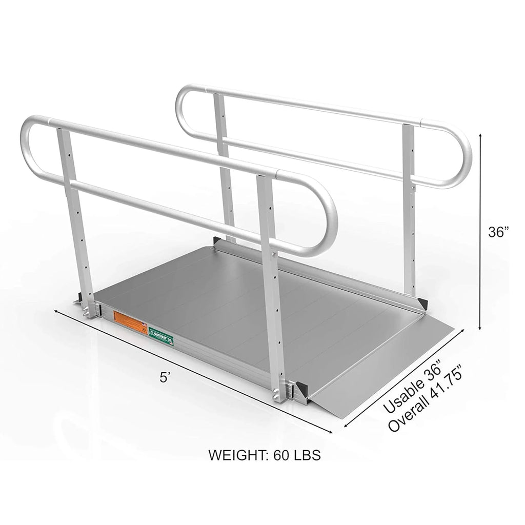 Line Ramp 5 3G Handrails EZ-ACCESS Foot w/2 Portable Wheelchair GATEWAY