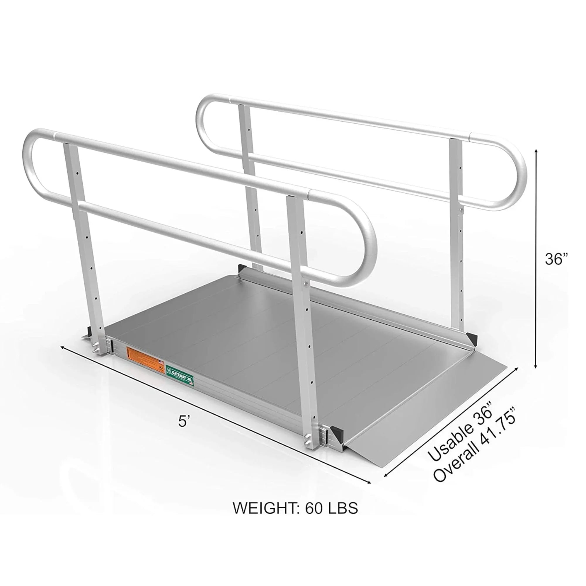 Line Ramp 5 3G Handrails EZ-ACCESS Foot w/2 Portable Wheelchair GATEWAY