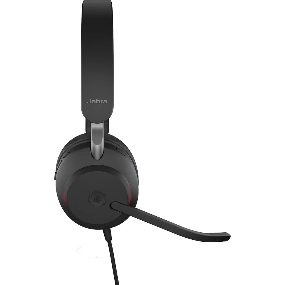 Headphones, Wired with UC Box) USB-C, Headset Jabra Passive USB-C Stereo, - Calls for Evolve2 Comfort, Headphones, 40 All-Day Cancelling Telework Noise Enhanced Black Music, (Open - UC-Optimized and