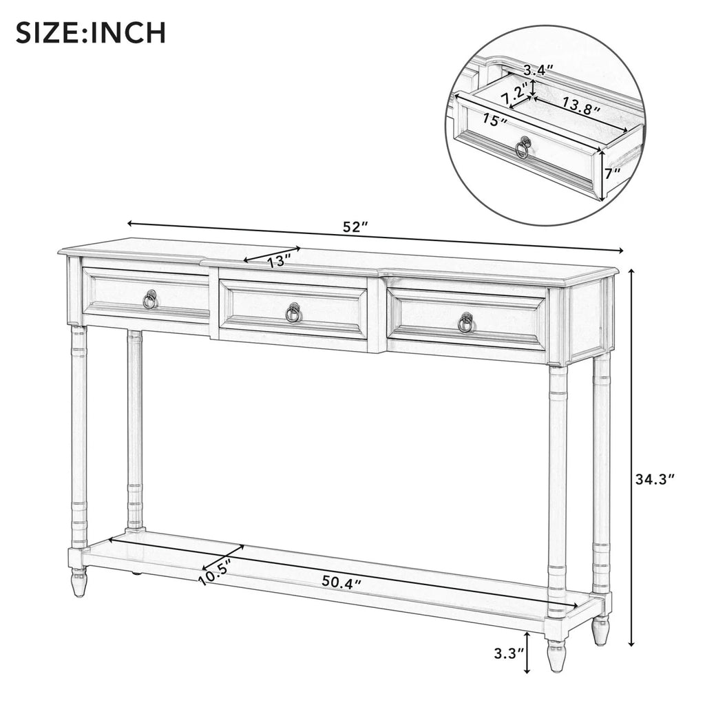 with Entryway for Shelf OLD Table Projecting WF189574AAK) Drawers Sofa Long Table White Console TREXM (Antique SKU Drawers with and