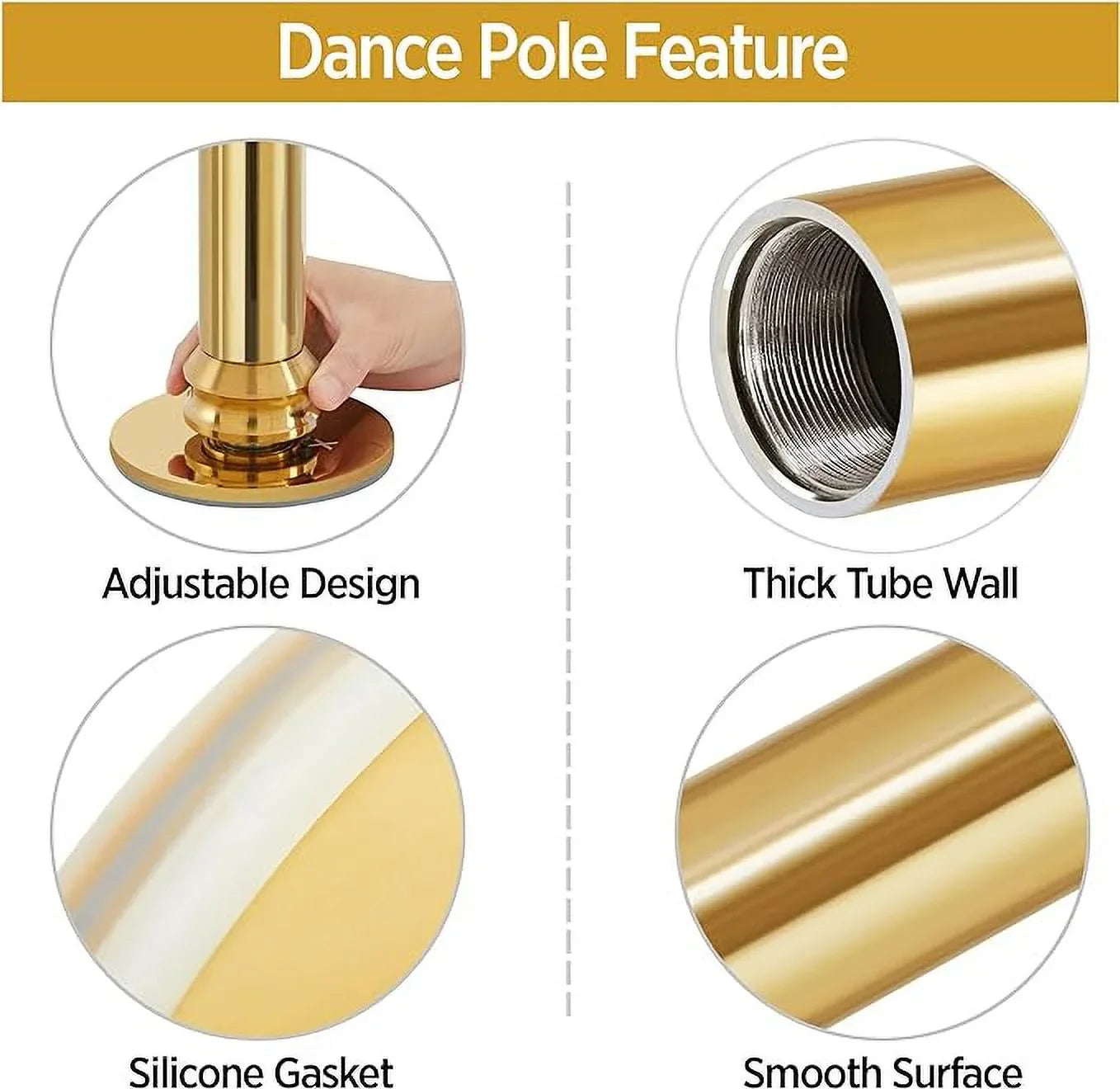 for Club Pub Home Fitness GENREEN Pole Set Removable Kit Party Dancing Pole Dance Portable Spinning Stripper 45mm Dance Exercise Pole Gym Static Poles