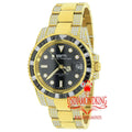 Full Presidential Simulated mm 18K Yellow Gold Steel Diamond Men's 40 Watch W/Date Stainless