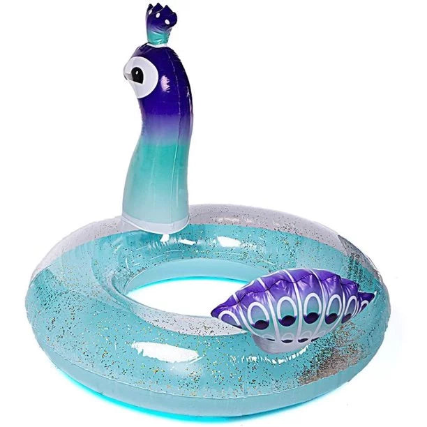 Designed Tube, Peacock Raft PVC Pool Lounge Inch Beach Floaties Children Toys Decoration for Adult Alder Inflatable Swim with lake Valves | Fast and Float Glitter Ring Party 48