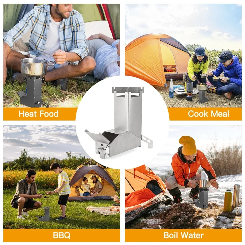 Stove Stove Wood Stove Picnic Stove HuntersTent Wood furnace,Tent Lixada Steel Stainless Wood Stove Stove Handle TentCollapsible Bbq Steel Wood Stove Camp With Stainless