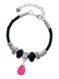 Color Celtic Delight Bead with Extender Wife Dots Jewelry Leather Egg Crystal Bracelet, Pink Knot 7"+2" Easter Hot