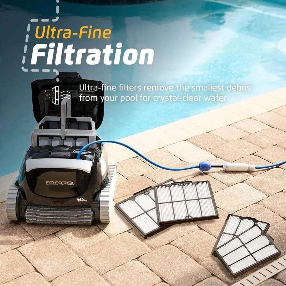 Fi to Vacuum FT Robotic - - Pool 50 up Wi Cleaner Fine Explorer Ultra Bundle Filter with E30 Dolphin