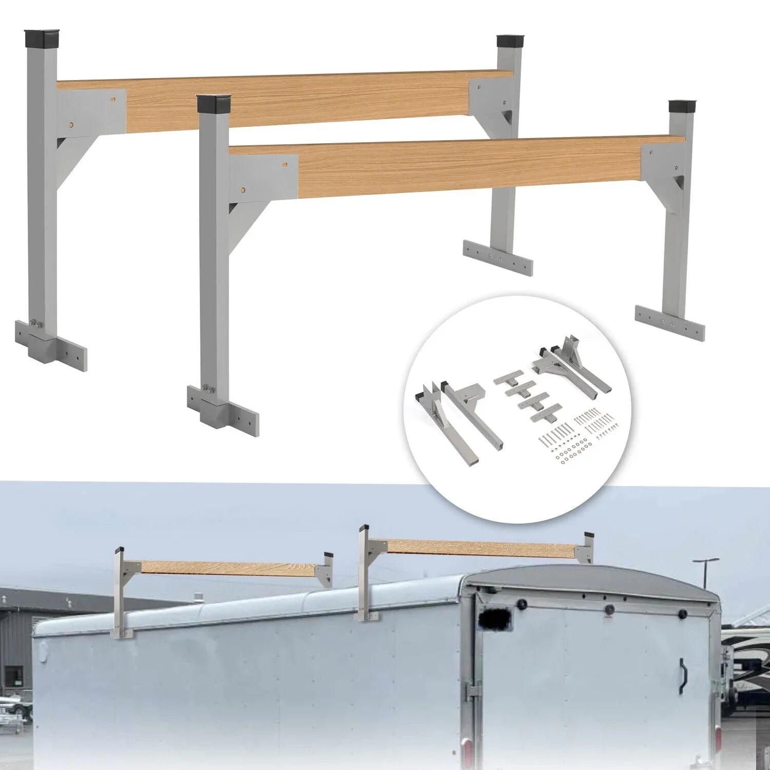 Kit Ladder Kojem Rack Adjustable Vans Roof Trailers Cargo Bracket for Enclosed