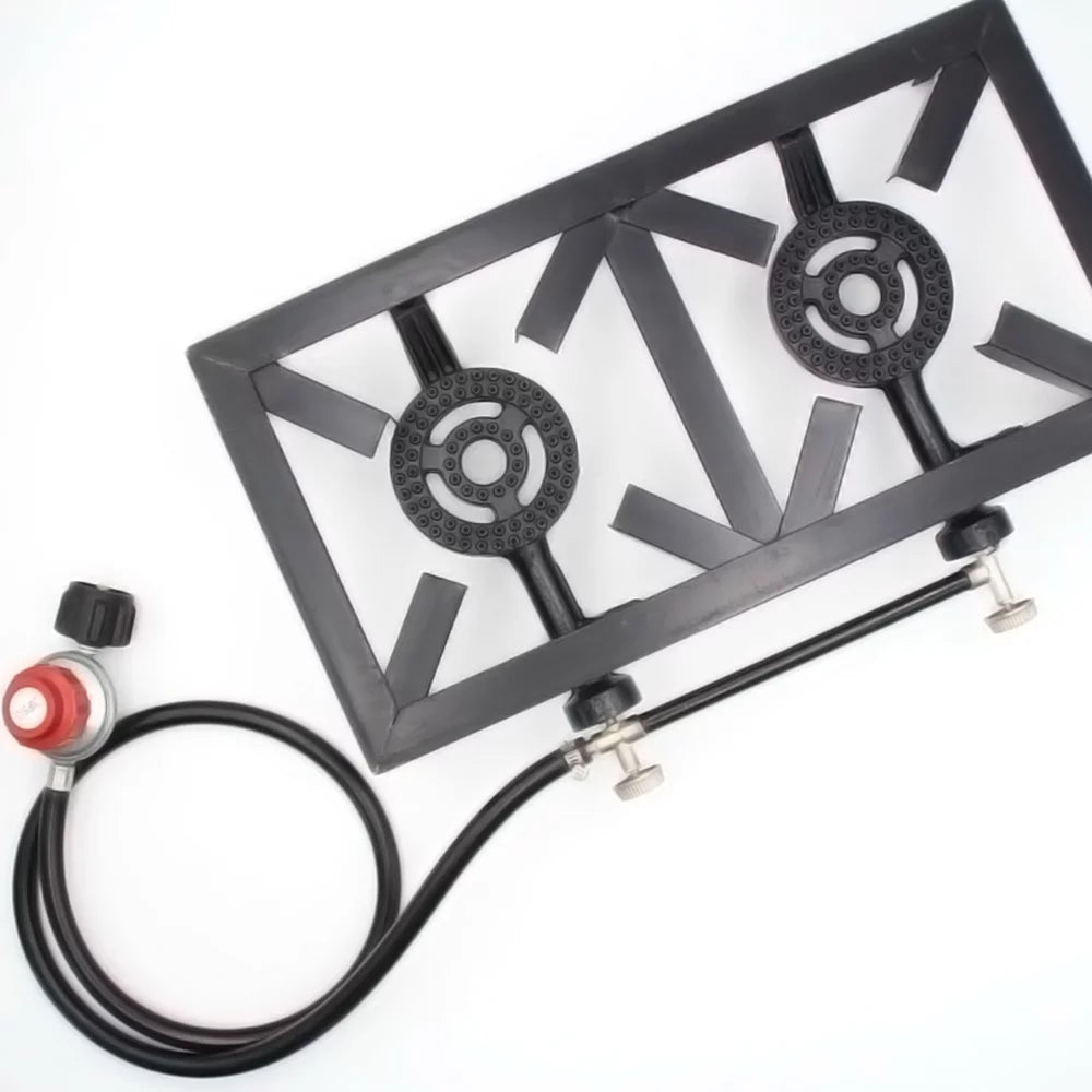 Excursions Gas Cooking for Double Htovila Stove Camping Propane Cast Patio BBQ Iron (Standard), for Furnace
