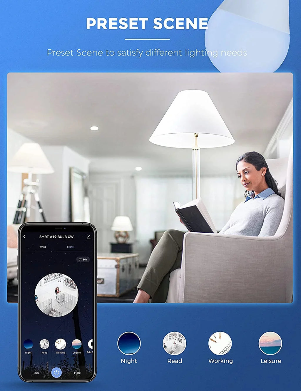 9W 60W, Bulb Light Work A19 & with Daylight Bulb Home 850LM,4 Smart YANSUN LED Alexa, Pack Siri,WiFi Dimmable, Google 5000K,