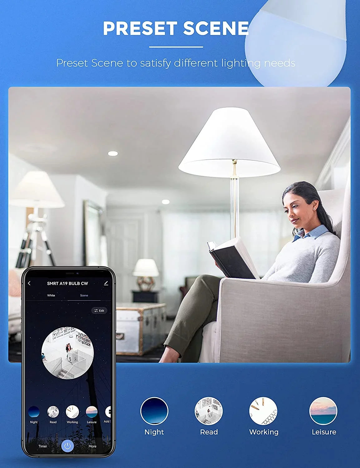 9W 60W, Bulb Light Work A19 & with Daylight Bulb Home 850LM,4 Smart YANSUN LED Alexa, Pack Siri,WiFi Dimmable, Google 5000K,