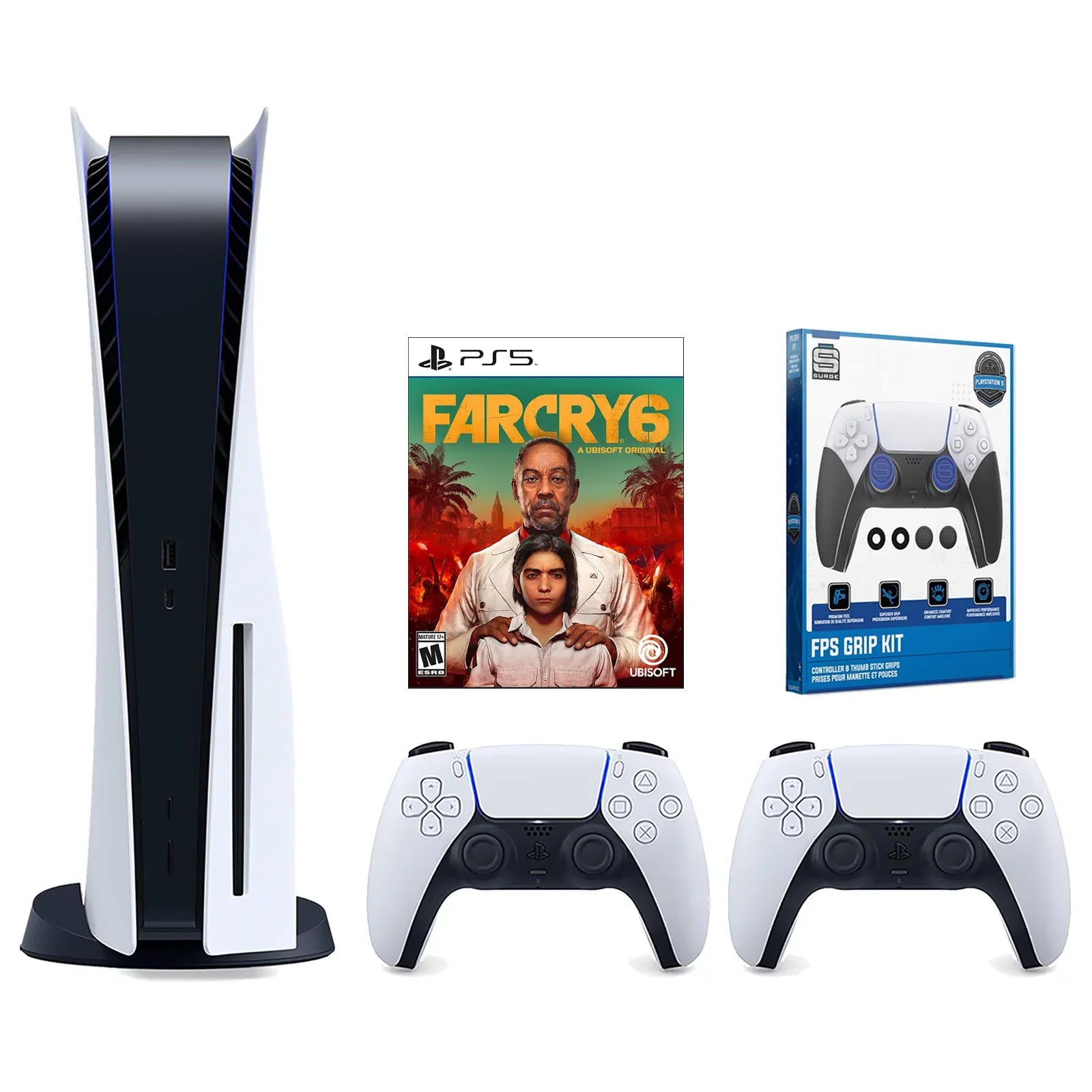 Sony 6 Playstation Rings With 5 FPS and Controller, Far Grip Console Cry Bundle with Kit Disc Extra Precision White Surge Aiming Version