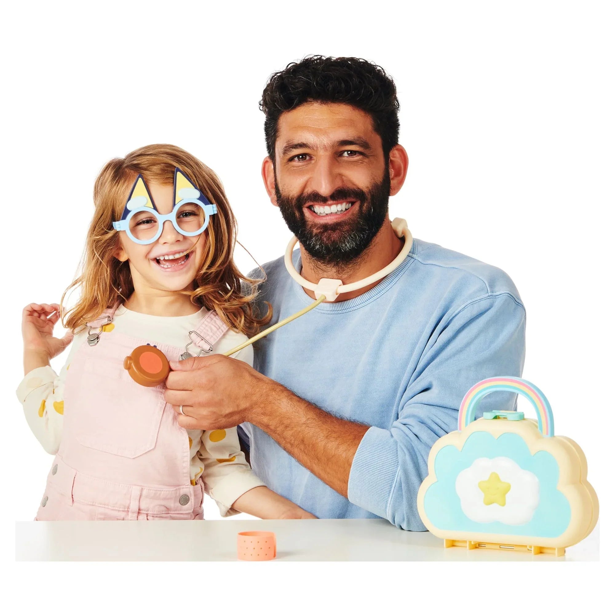 Cloud Ages Syringe, Pieces, Set, Bag toy Stethoscope, Bandage, Doctor's 7 Kids, Check 3+ Toy Preschool, and Doctor's Play Bluey Set, Toys for Playset more Up , Stickers, with Doctor