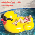 Raft, Floating PVC Beverage Yellow 1pc Holders Toy Two Big Duck With Inflatable Water