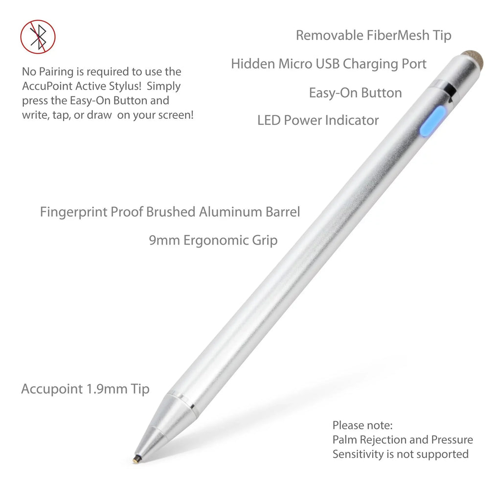 Convertible Active - Tip Stylus Electronic (11.6") Fine Silver with C330 Pen, Stylus Ultra Lenovo 2-in-1 Stylus] [AccuPoint Chromebook Metallic BoxWave