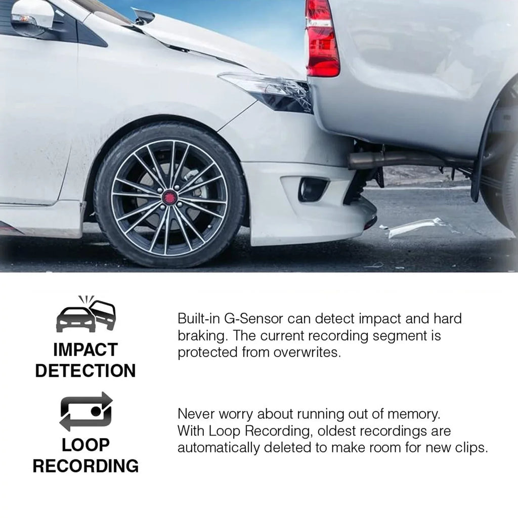 Mount Inch Full and HD Panoramic Recording, with Degree CL-6001 Rotation Rovi Screen Video Impact Definition High GPS, Wi-Fi, Recorder 1.5 Camera Detection 1080p Magnetic Car Wide 360 Dash Loop
