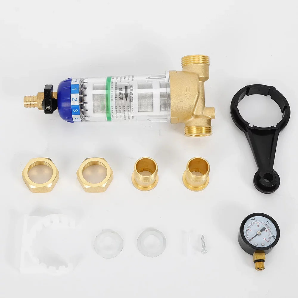 Filter Water Home 50℃ Water Filter Sand Remove Water Filter for Reusable Sediment Sediment Water Down Pre-filter Pipe Spin