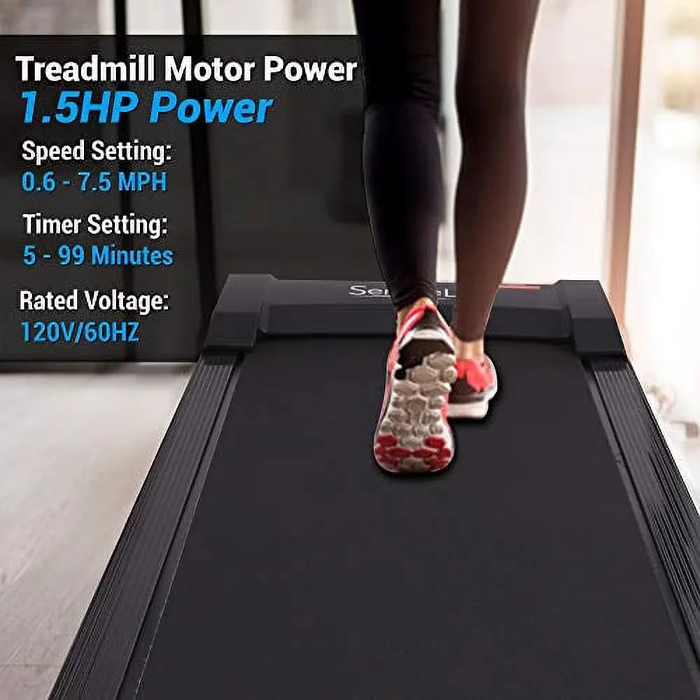 Foldable Digital Fitness Exercise Treadmill - SereneLife Electric Folding Smart Machine, Black