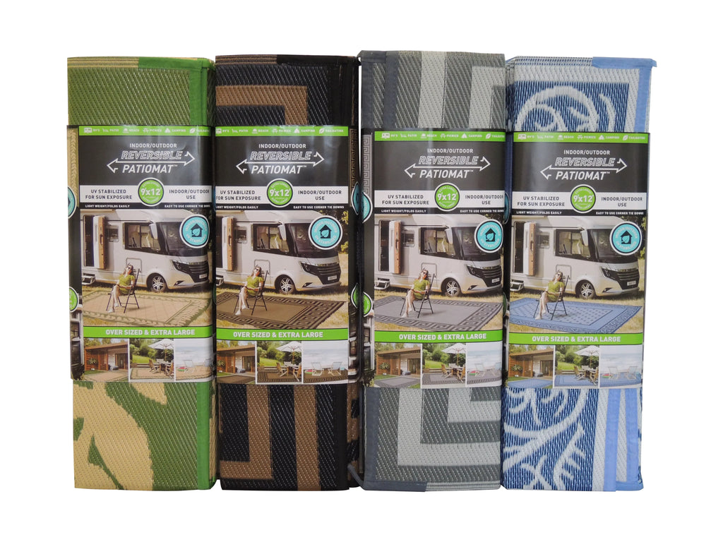 designs) Gray 2 Rug Outdoor 12' Patio x Mats with 9' (Reversible