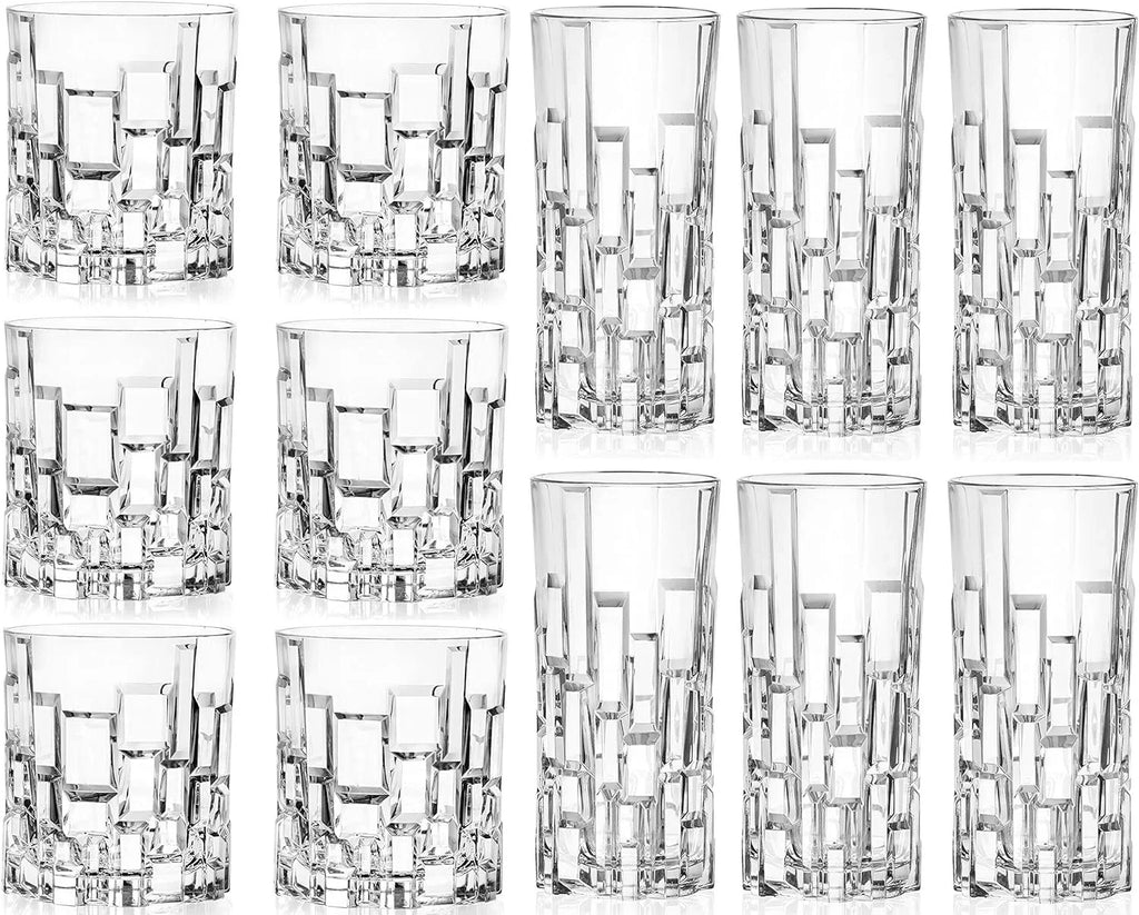 11.5 Cristalleria Italiana Whiskey Highball of 1 12 11 Set Drinkware oz, DOF & Count Pack Tumbler Crystal Glass RCR oz