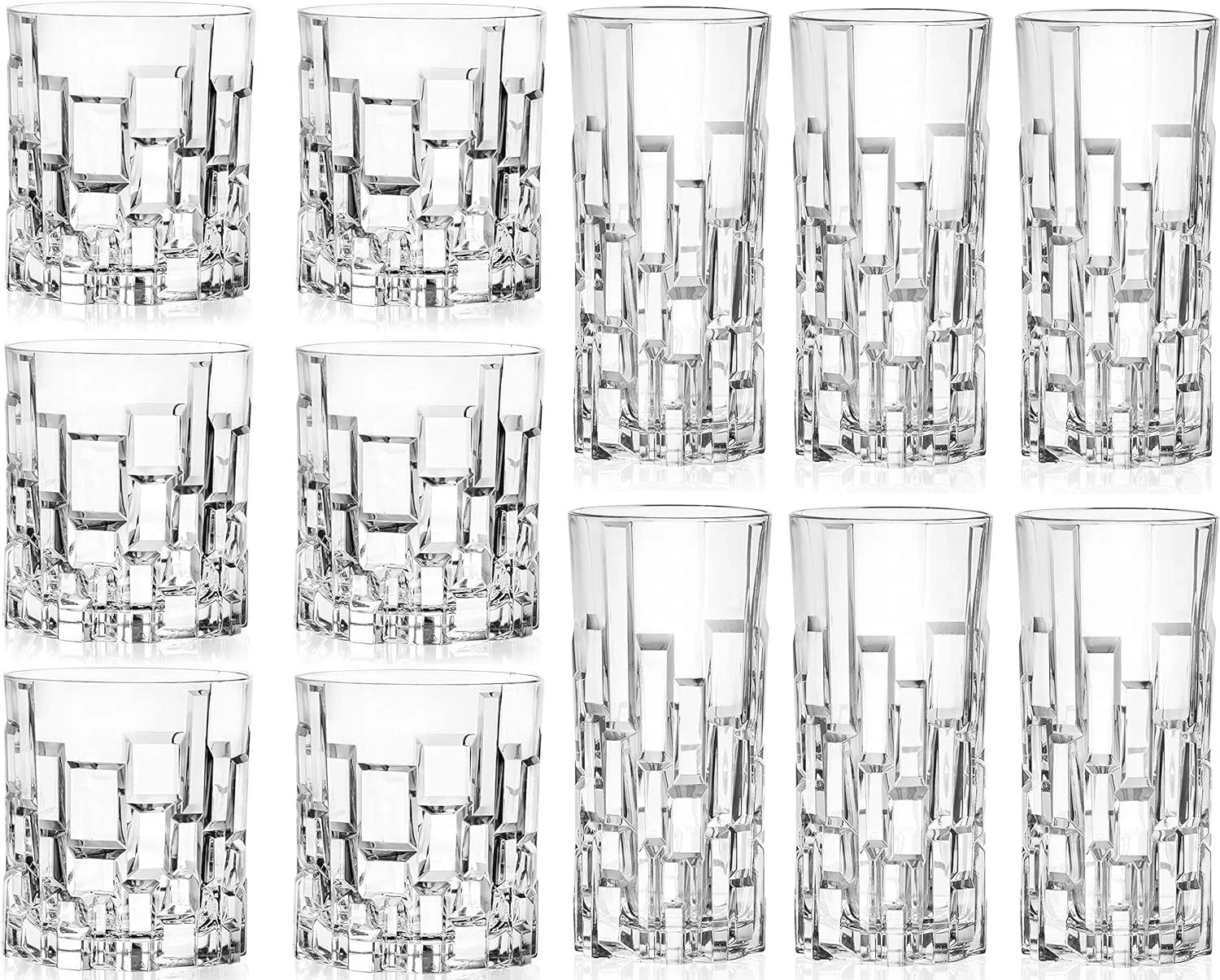 11.5 Cristalleria Italiana Whiskey Highball of 1 12 11 Set Drinkware oz, DOF & Count Pack Tumbler Crystal Glass RCR oz