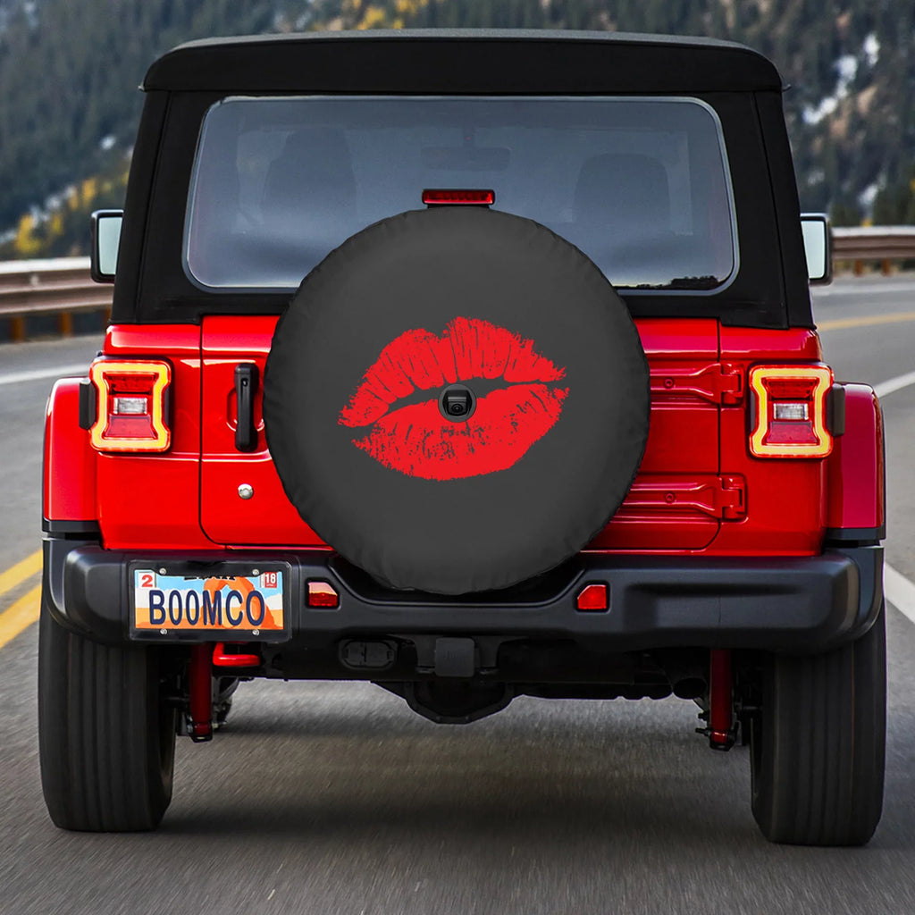 Tire Red Soft Jeep back-up Hot JL 33" Cover for (2018-2020) JL (w/ - Wrangler camera) - Boomerang Lips - Rubicon -