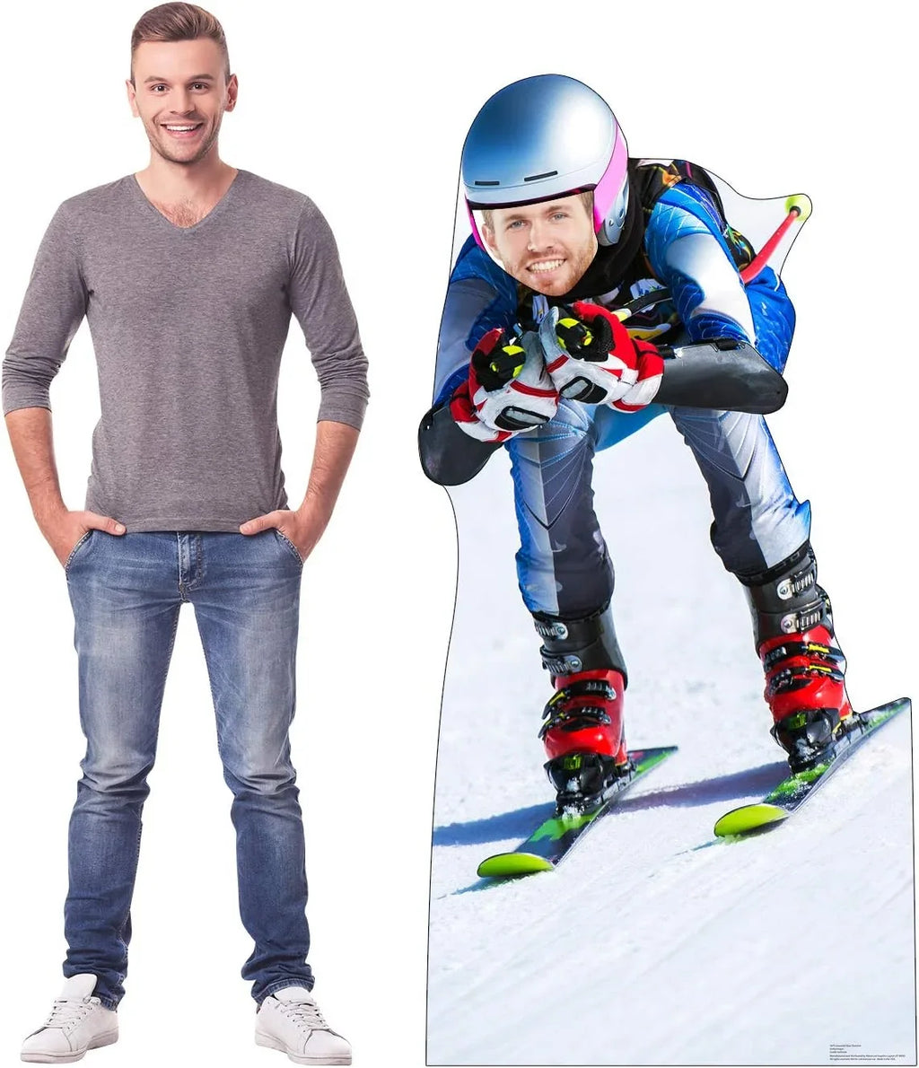 Size Stand-In Skier Life Cutout Cardboard Downhill Standup
