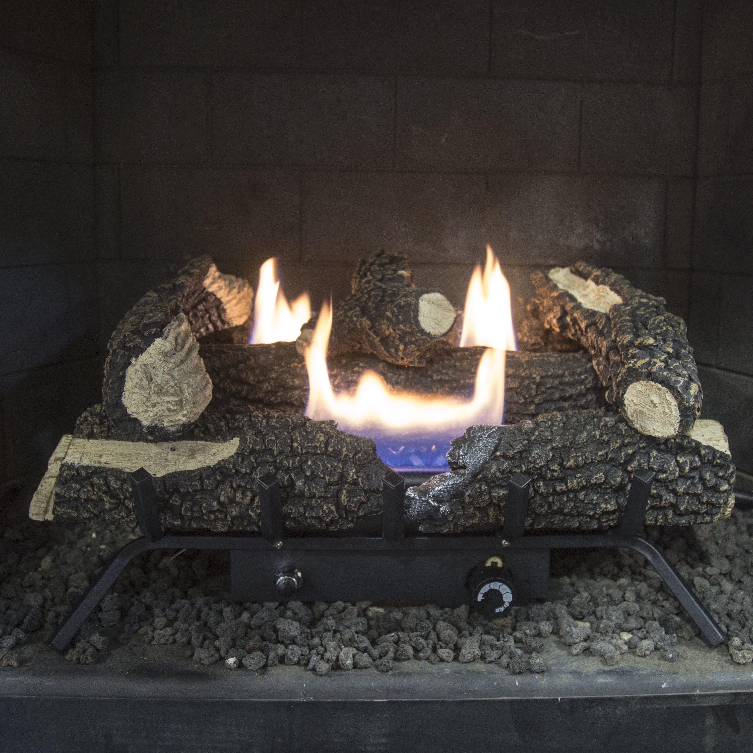 Wildwood Fuel Pleasant Free Set Log Hearth Gas BTU 24" Dual Vent 30,000