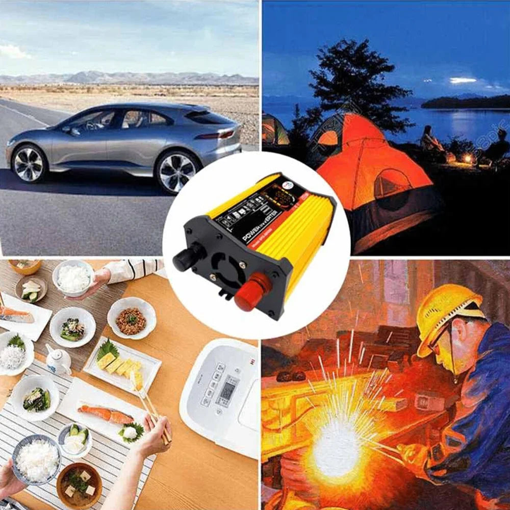 Converter Intelligent Sine Display Car Power USB 6000W Fast 500W Wave Adapter Auto Ports Charger ALLTIMES DC12V-AC220V Inverter Charging Digital Modified 2 Reted