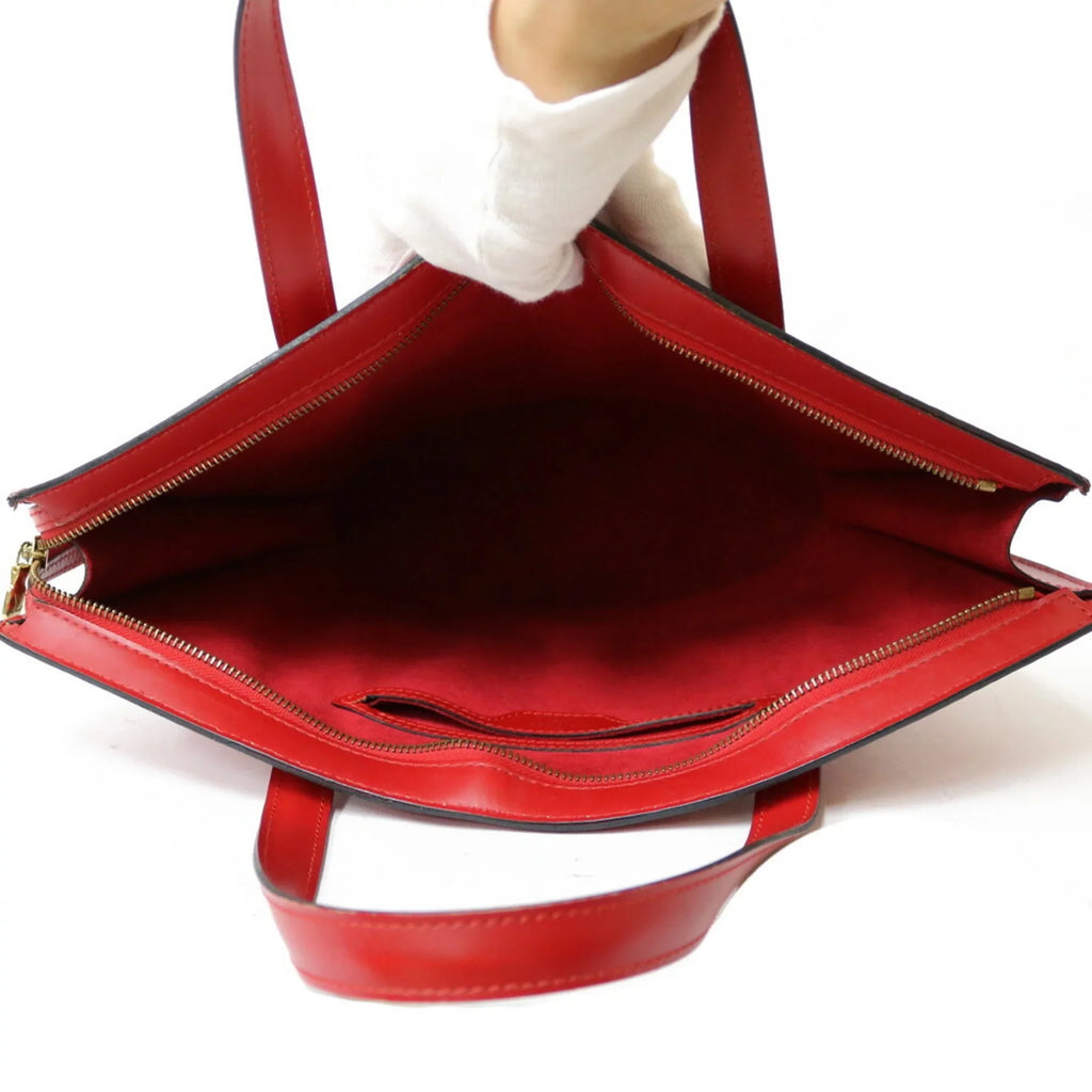 LOUIS Jack Ladies M52277 Handbag Red VUITTON Sun Pre-Owned Vuitton Castilean Leather Epi Louis (Fair)