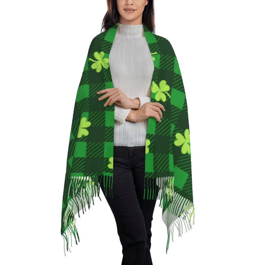 For Elegant Soft Gifts- Winter Large Warm Print Shawl Day5 Scarf Patrick's Bingfone Happy Cashmere Scarves Art St. Feel Women Wrap
