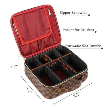 Women Cosmetic Digital Make Toiletry ZBH Makeup Train for Accessories Storage Brush Organizer Bag Tool Travel Up Makeup Jewelry Makeup Case with Compartments Adjustable